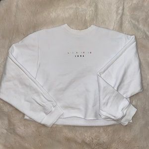 White cropped Brandy Melville sweatshirt